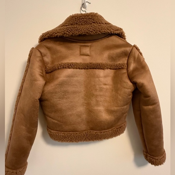 Chaser Cropped Brown Teddy Jacket - Picture 3 of 5